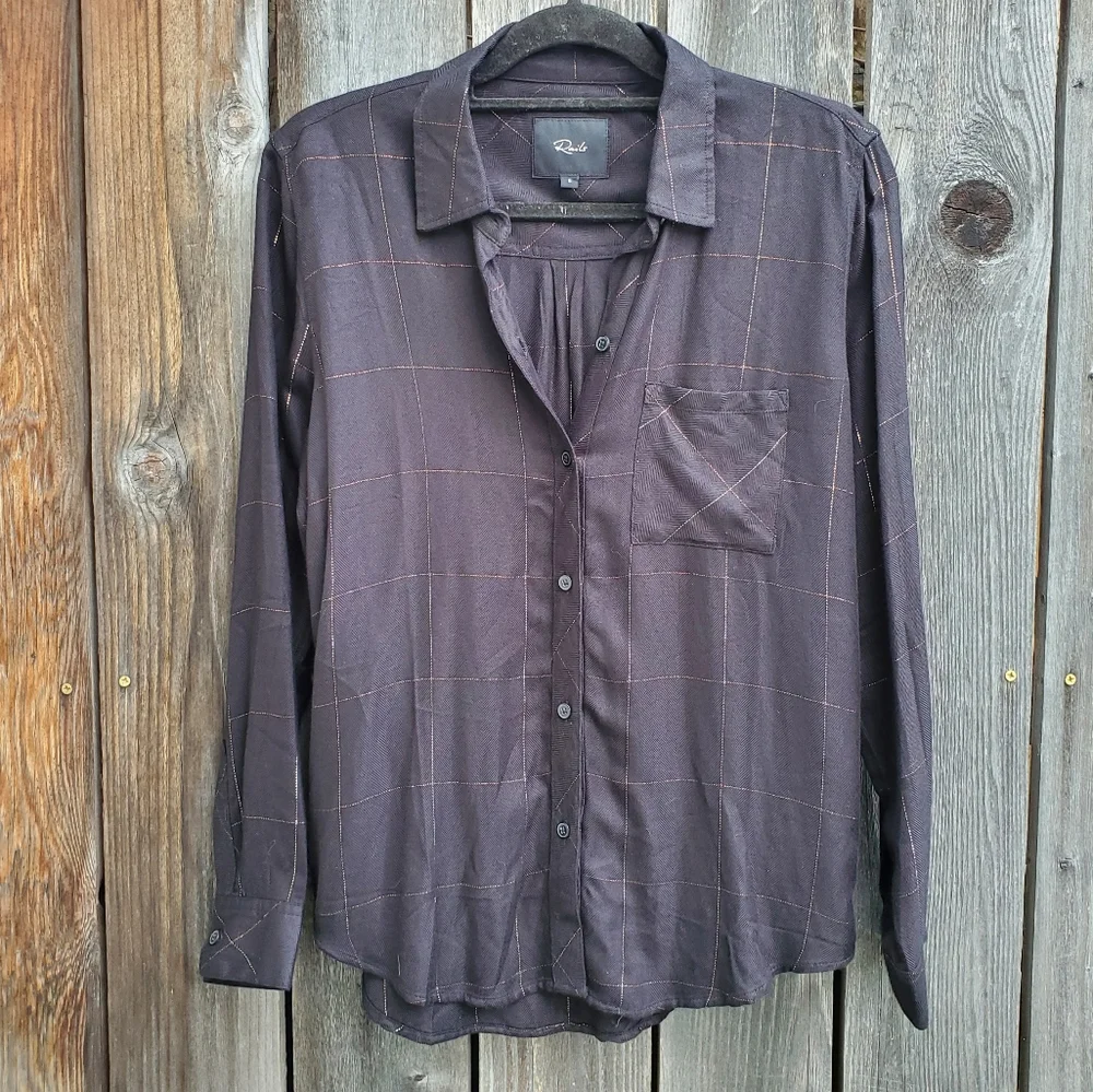 Rails Rayon Metallic Windowpane Top - Picture 2 of 7